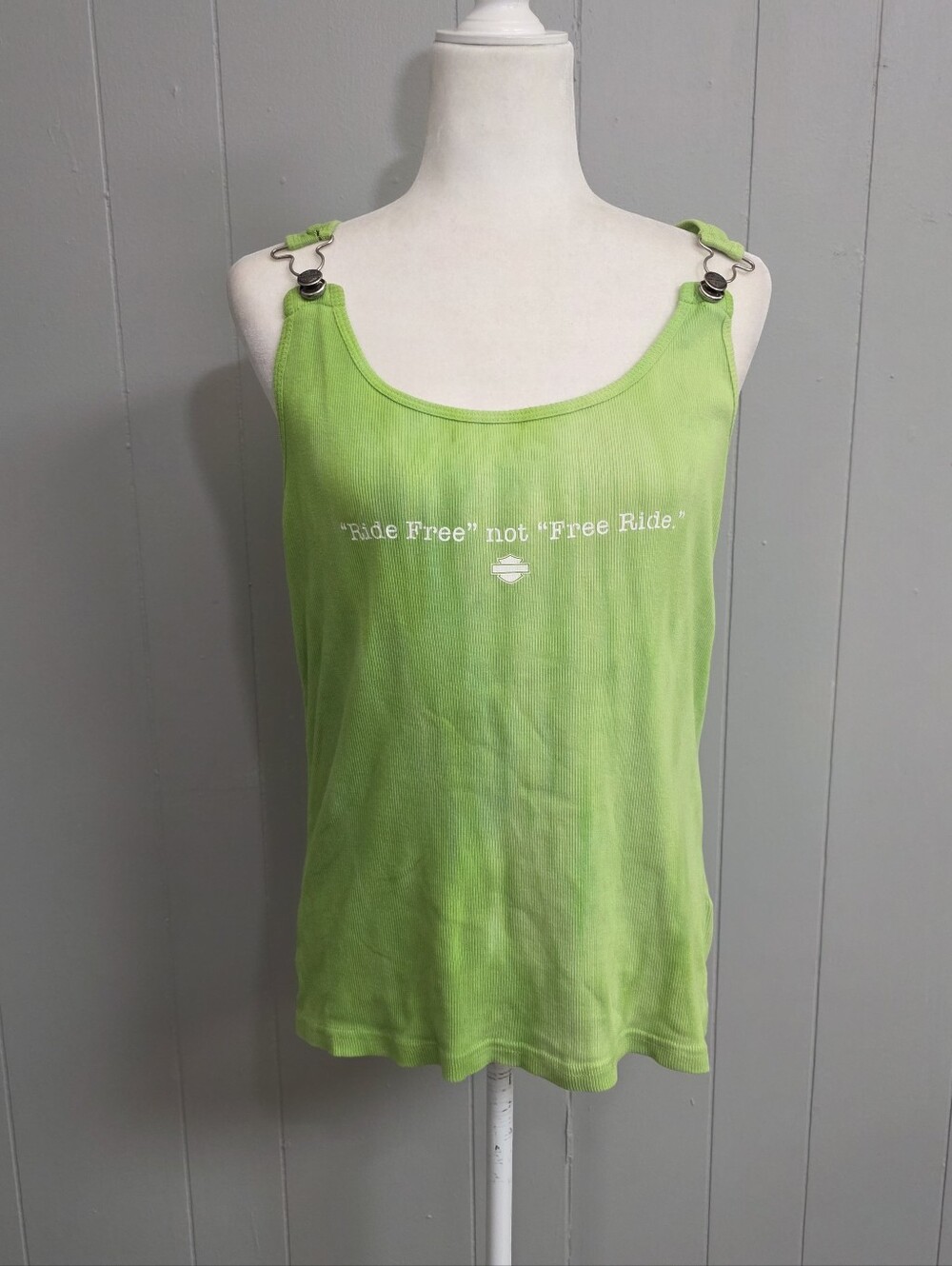 Harley Davidson Green Tie Dye Tank Top Size XL